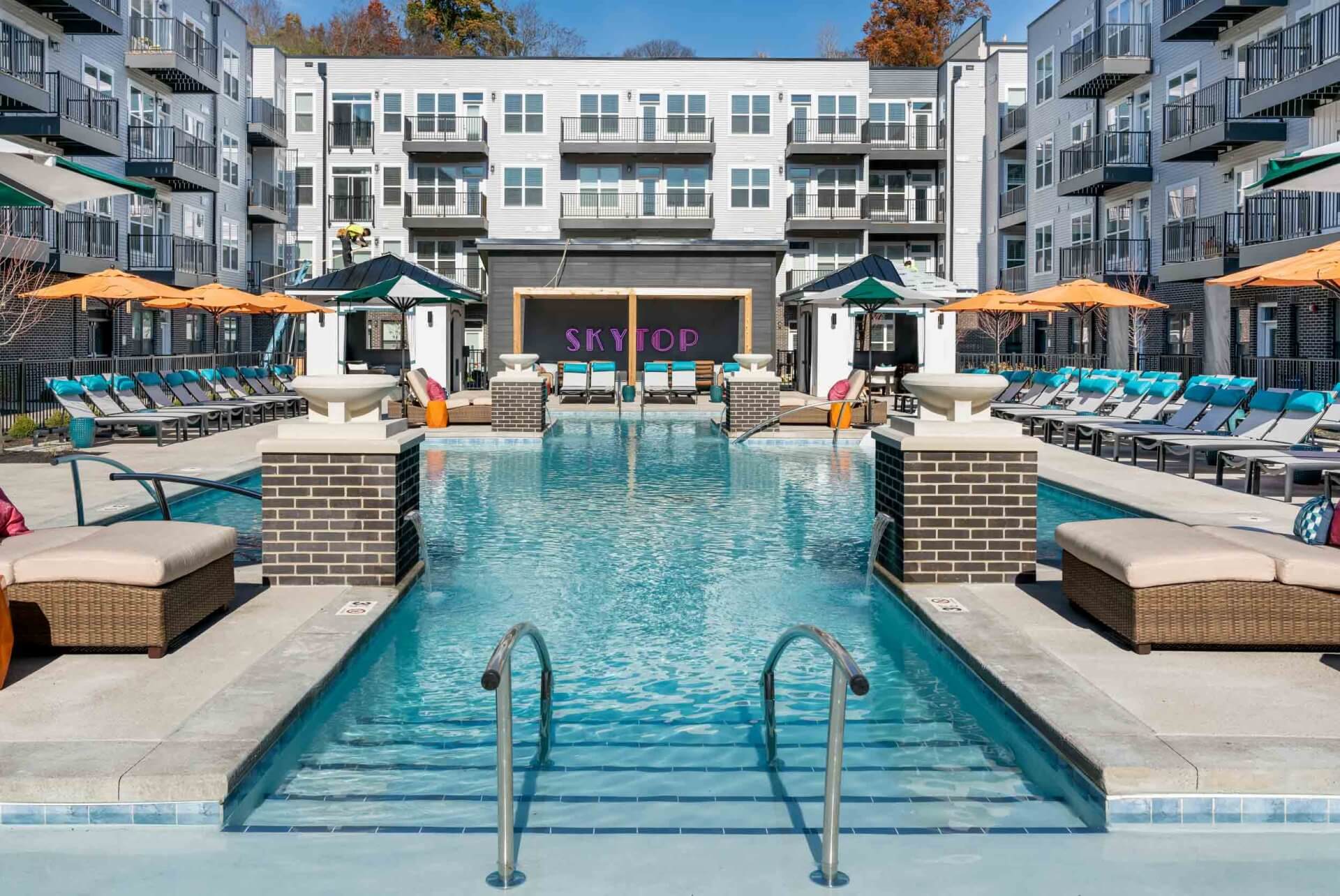 pool entry at skytop apartments for rent in cincinnati